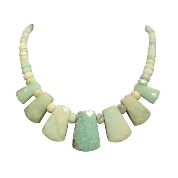 Jay King Sterling Silver and Green Opal Necklace By DTR New in Box with Tags - Picture 1 of 7